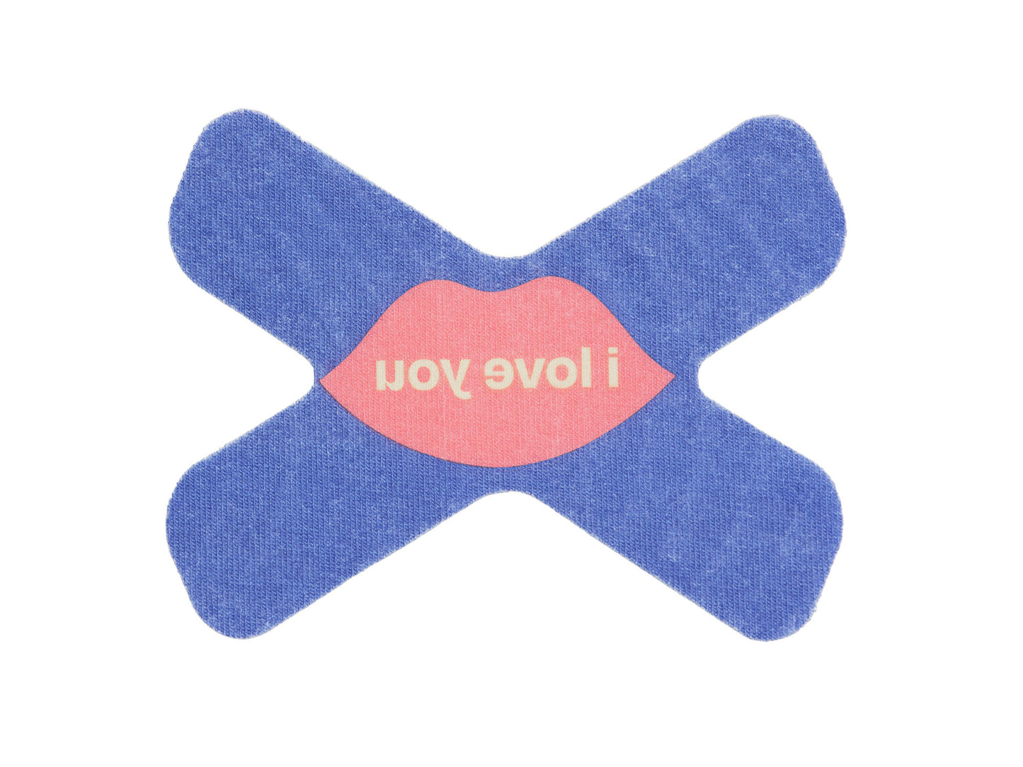 Purple mouth tape with a pink lip graphic and 'i love you' text on a white background