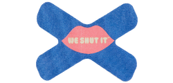We Shut It mouth tape for better sleep in the cross shape with affirmation "we shut it". 