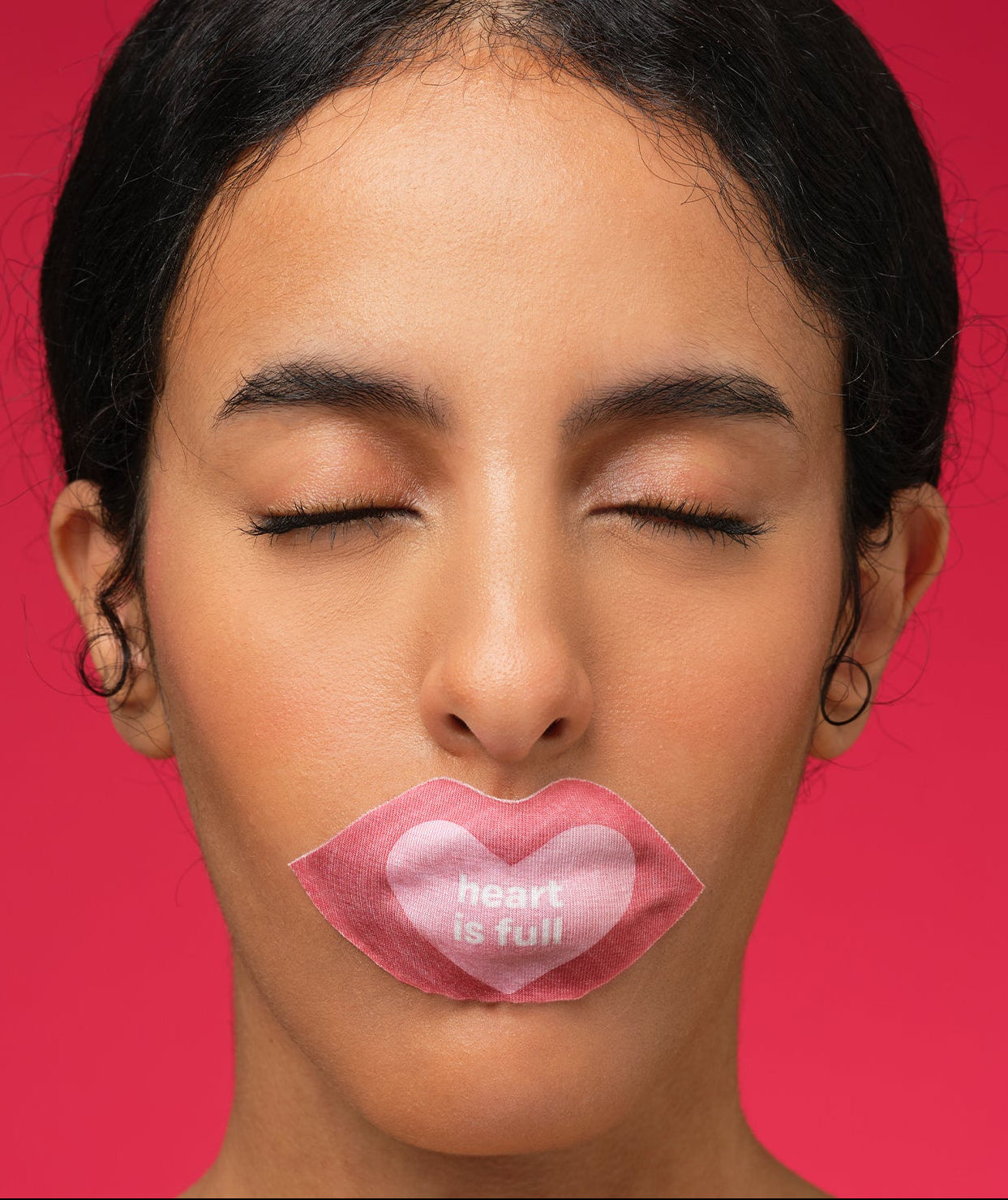 We Shut It mouth tape for better sleep on model. 