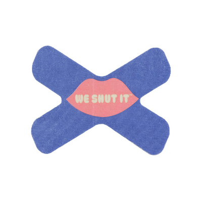 We Shut It mouth tape for better sleep stamped with affirmations. 