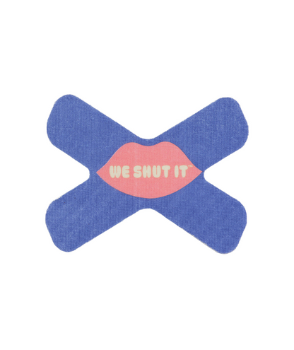 We Shut It mouth tape for better sleep stamped with affirmations. 