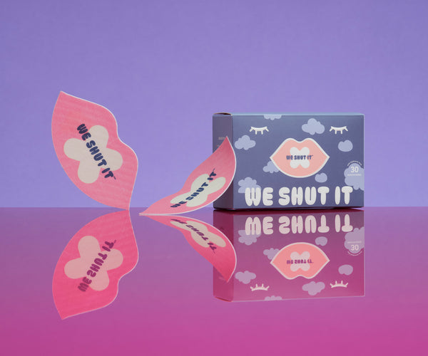 We shut it lip mouth tape on a colourful background