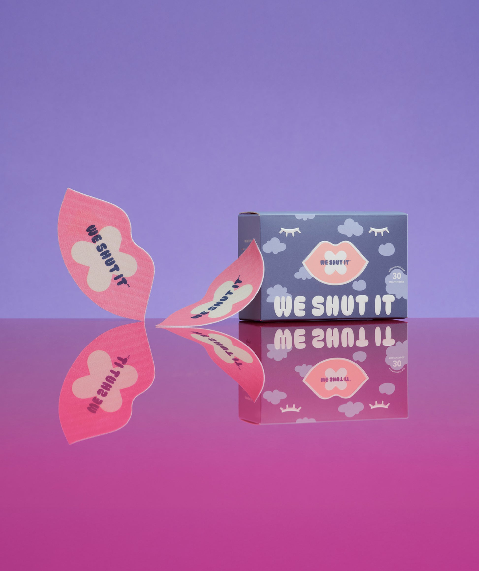 We shut it lip mouth tape on a colourful background